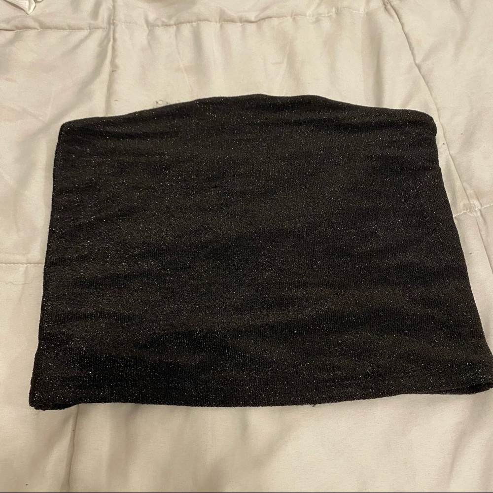 black sparkly tube top